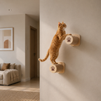 PetNova Solid Wood Wall-Mounted Cat Shelf House