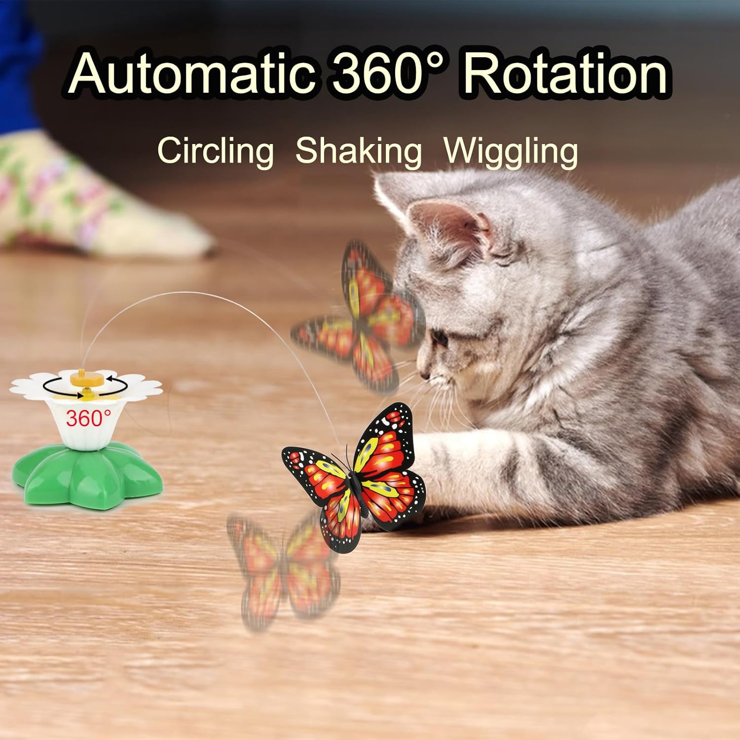 Electric Bird & Butterfly Teasing Cat Toys