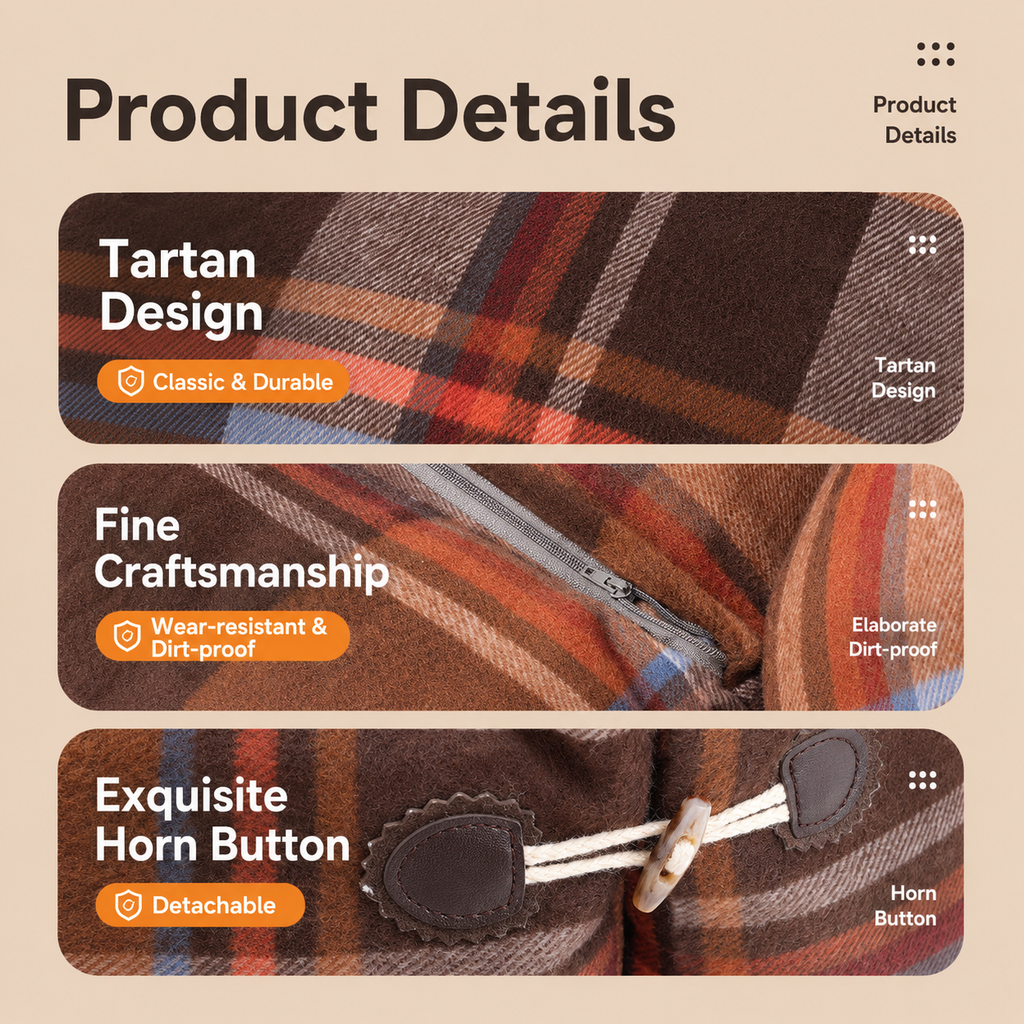 PetNova Tartan Pet Bed for Cats & Dogs