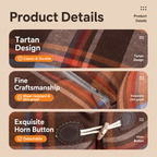 PetNova Tartan Pet Bed for Cats & Dogs