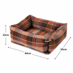 PetNova Tartan Pet Bed for Cats & Dogs