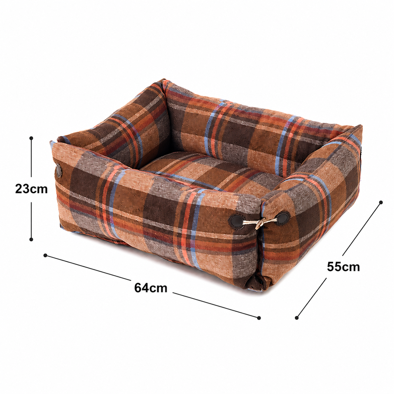PetNova Tartan Pet Bed for Cats & Dogs