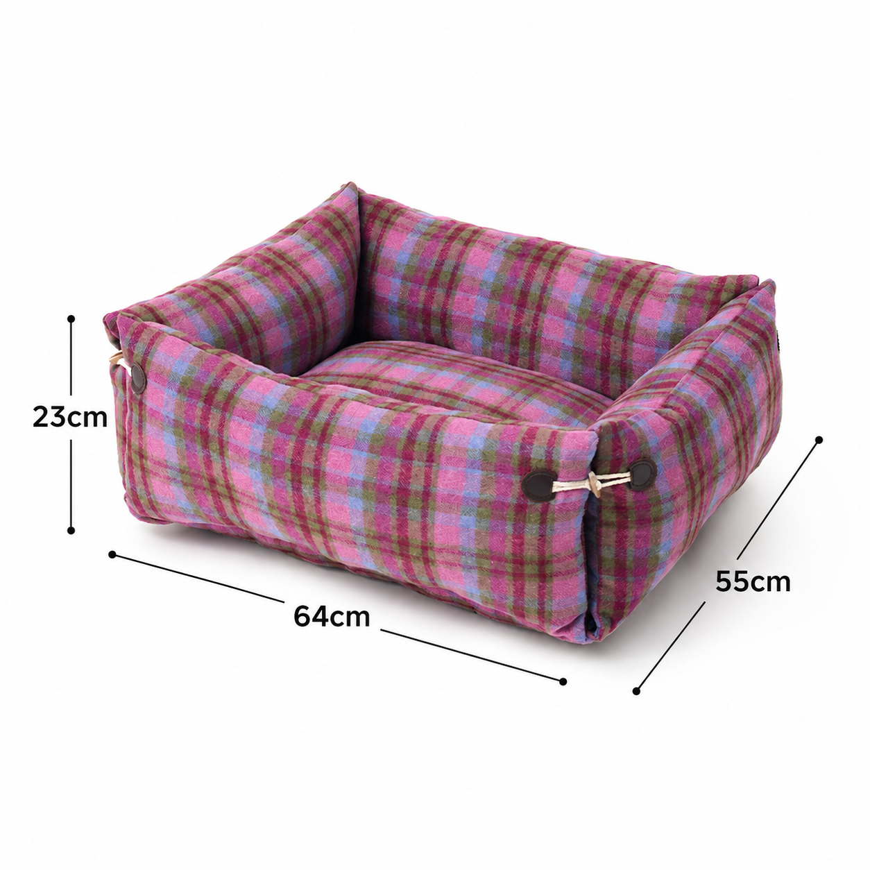 PetNova Tartan Pet Bed for Cats & Dogs