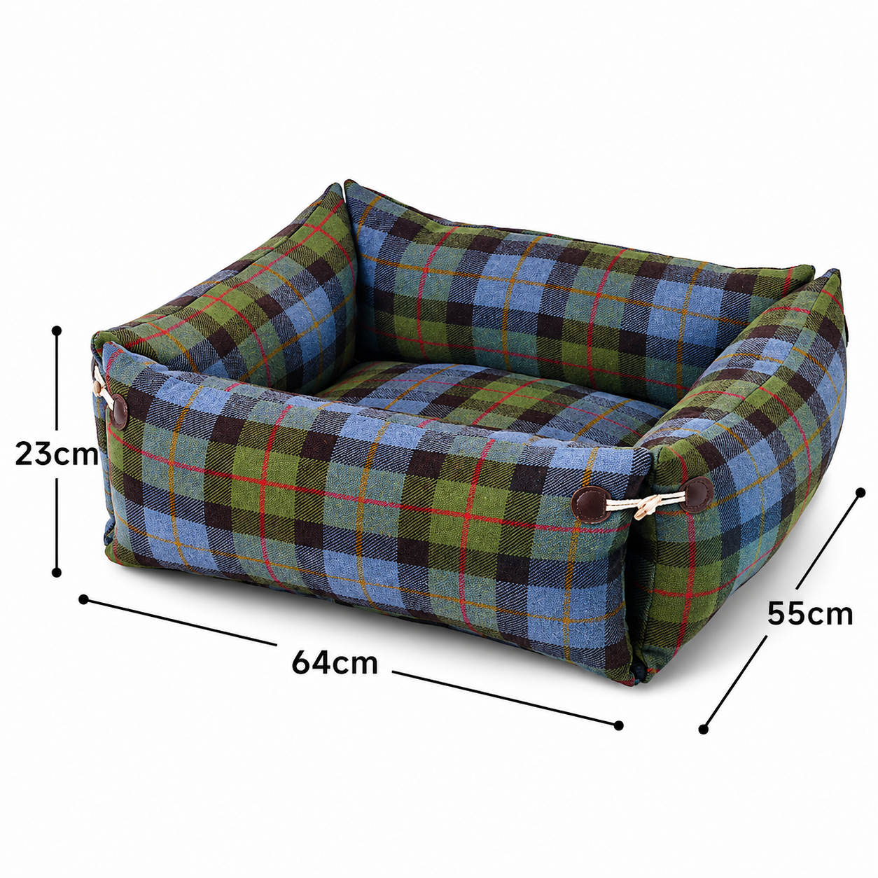 PetNova Tartan Pet Bed for Cats & Dogs