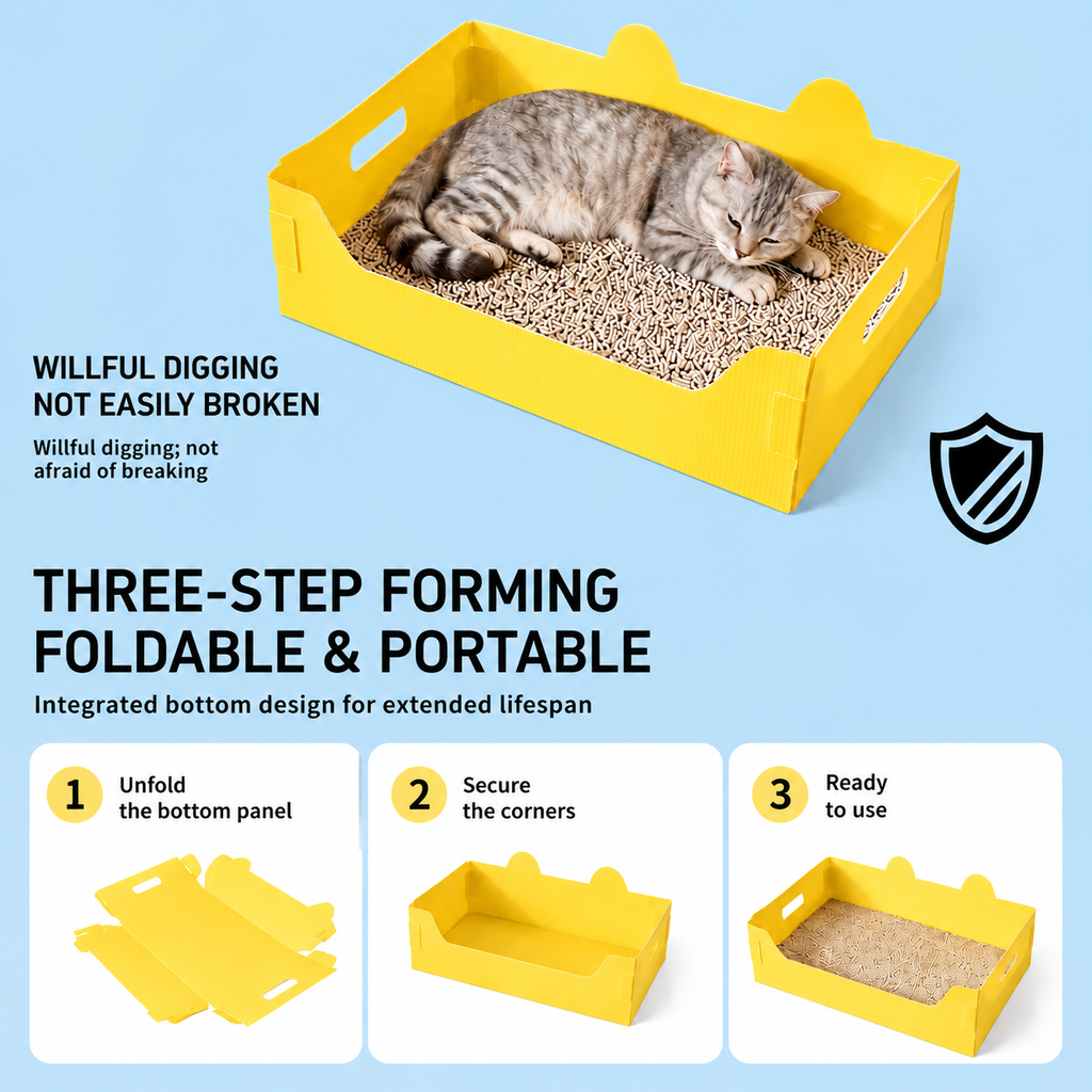 PetNova Travel Disposable Cat Litter Box (3-Pack)