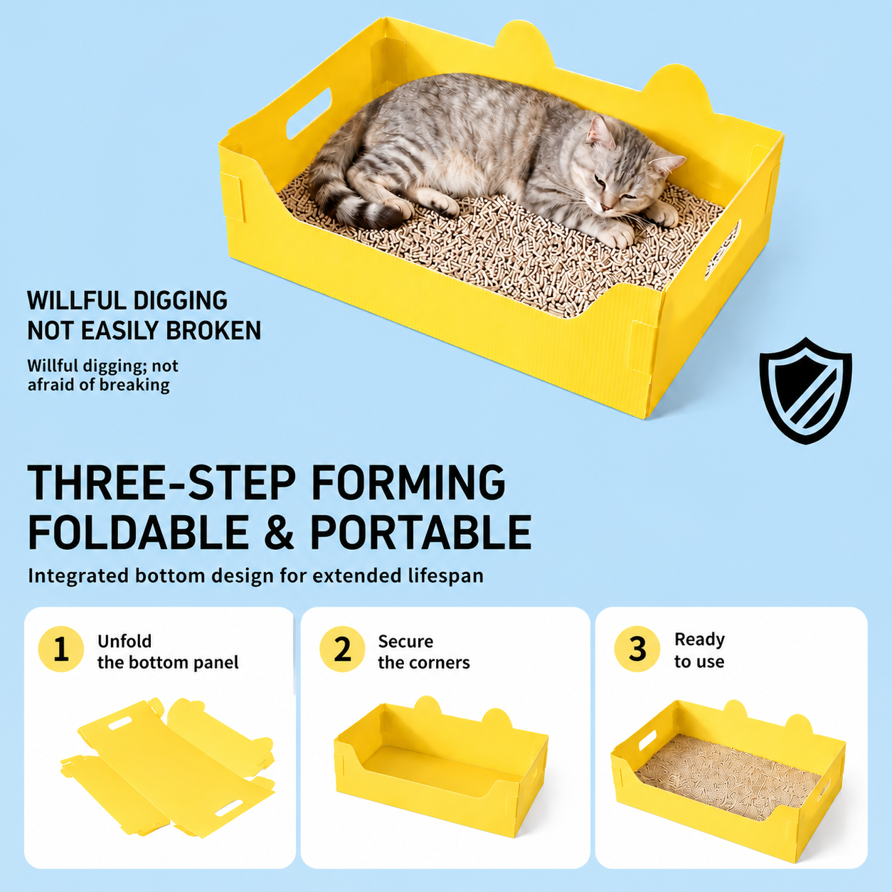 PetNova Travel Disposable Cat Litter Box (3-Pack)