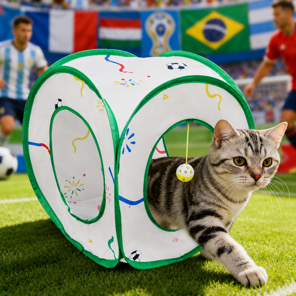 PetNova World Cup Soccer Field Cat Tunnel