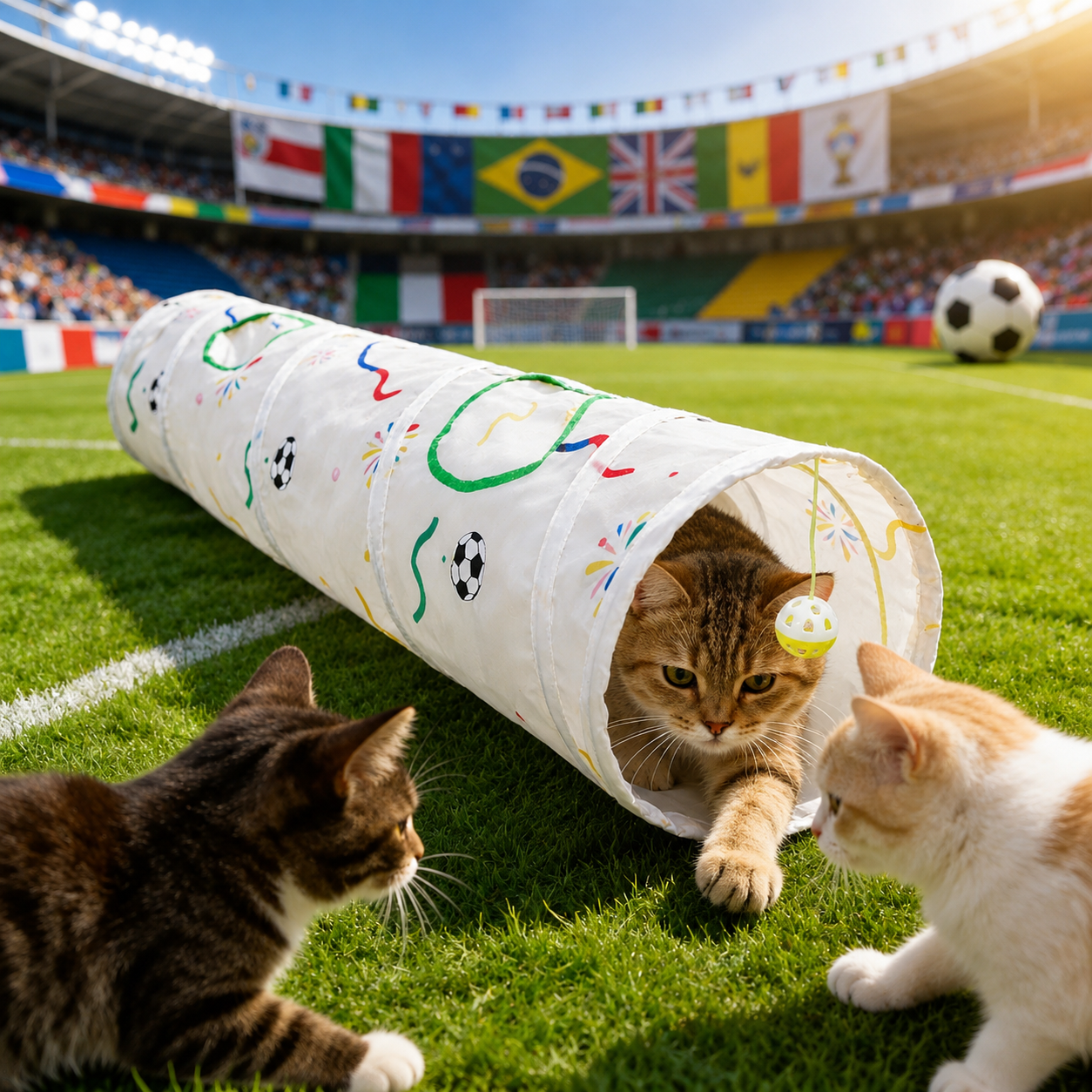 PetNova World Cup Soccer Field Cat Tunnel