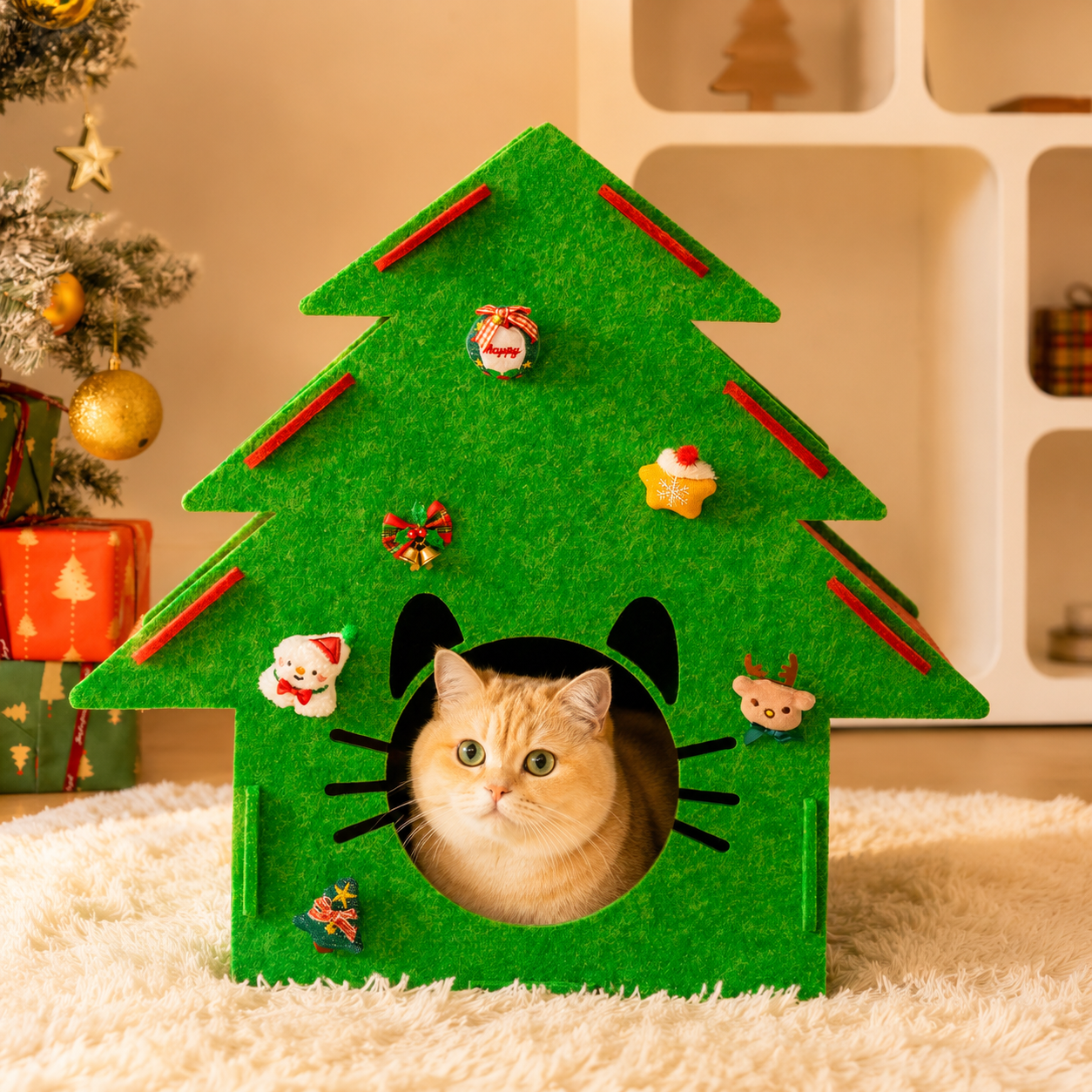 PetNova Christmas Tree Felt Cat House
