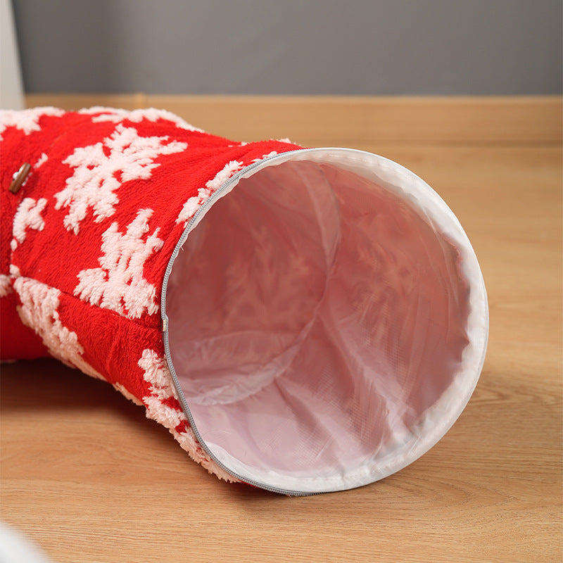 PetNova Christmas Donut Cat Tunnel Bed