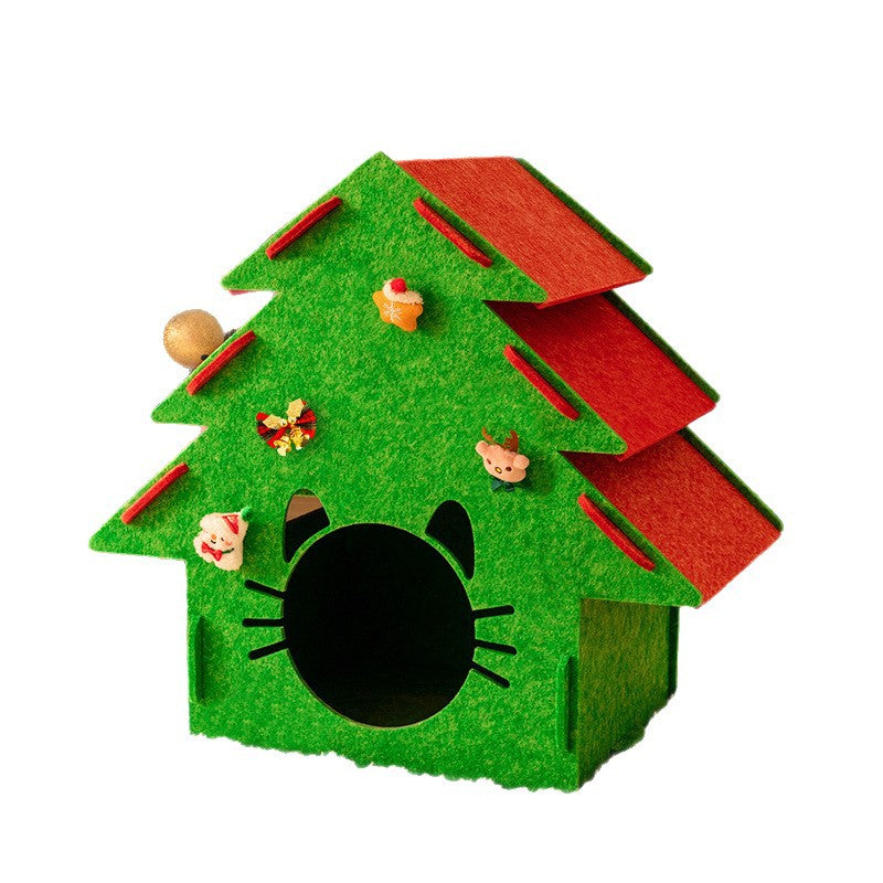 PetNova Christmas Tree Felt Cat House