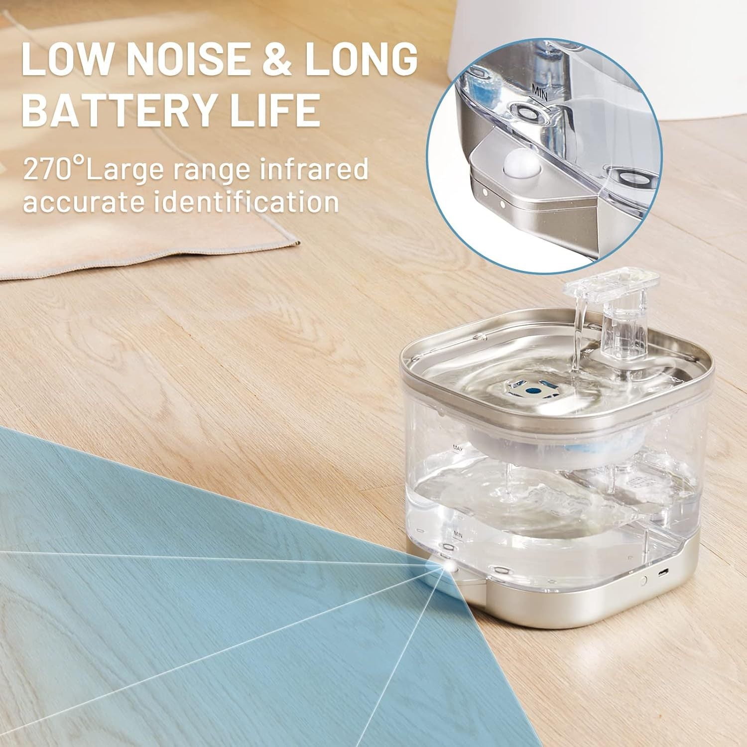PetNova Automatic Stainless Steel Cat Water Fountain 2L