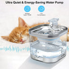 PetNova Automatic Stainless Steel Cat Water Fountain 2L
