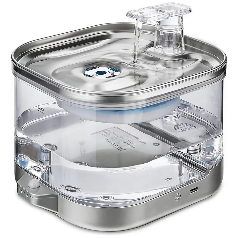 PetNova Automatic Stainless Steel Cat Water Fountain 2L